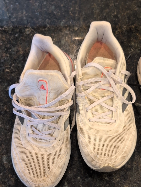 adidas Shoes - adidas White Mesh Sneakers w/ Coral Accents And Skechers Memory Foam B/W